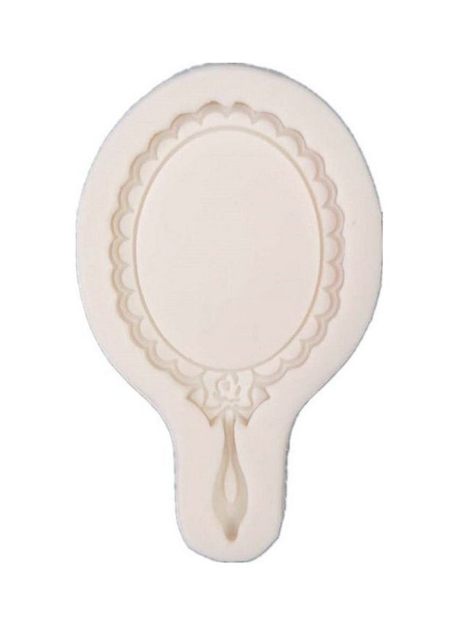 Hand Mirror Shape Decoration Silicone Mould Beige 8x5x2cm  - Image 2