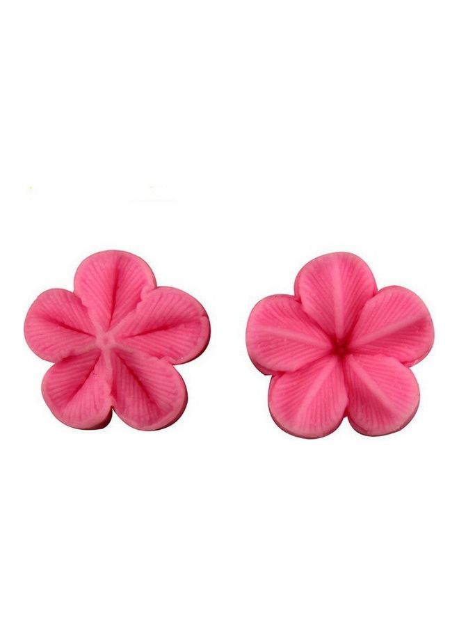 Plum Flower Petals Cake Chocolate Decorative Silicone  Mould Pink 3.6x3.6x3cm - Image 2