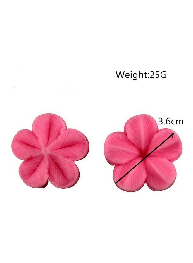 Plum Flower Petals Cake Chocolate Decorative Silicone  Mould Pink 3.6x3.6x3cm - Image 3
