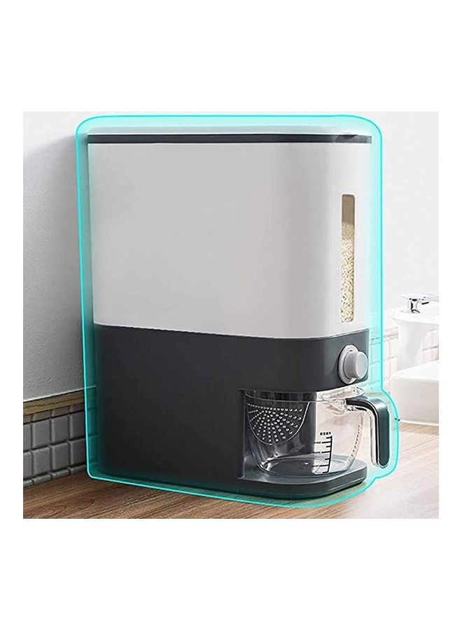 Push Type Rice Storage Box With Scale Grey/White 35.5 x 18 x 43cm - Image 2