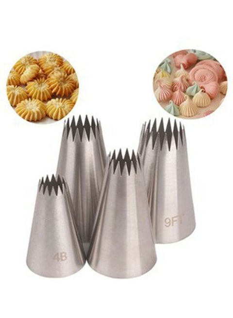 4-Piece  Stainless Steel Biscuit Cake Nozzle Silver 13x18x6cm