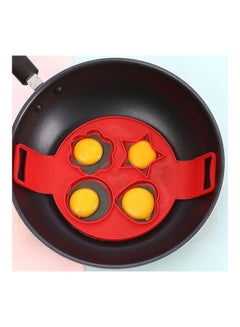 Generic 4 Hole Silicone Non Stick Egg Pancake Maker Mold Red 34x19x1.5cm  - Image 2