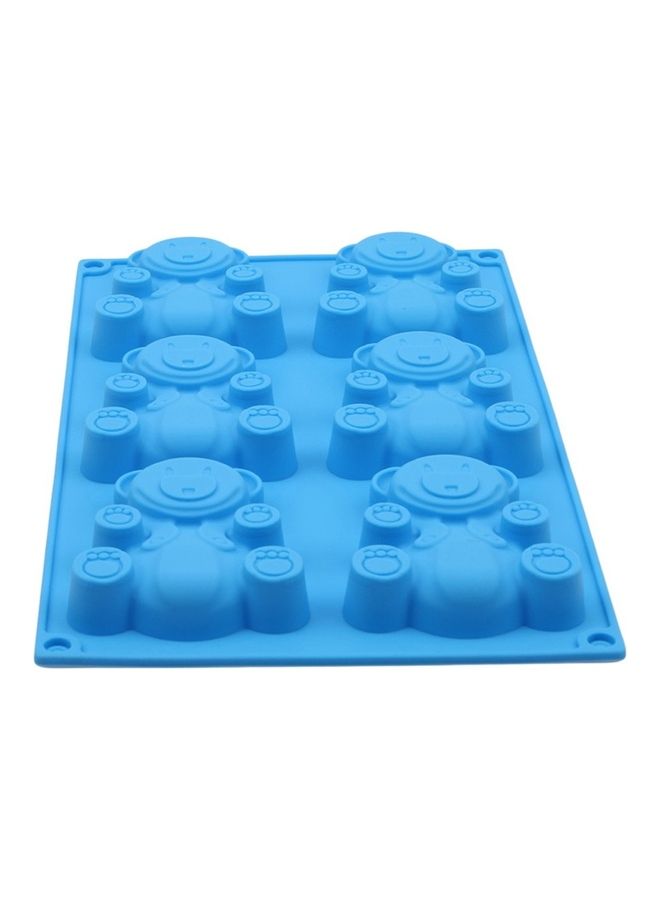 6 Cavity Cartoon Silicone Baking Bear Cake Mold Blue 30x18x2cm  - Image 4