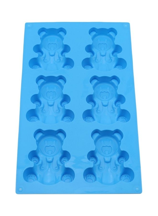 6 Cavity Cartoon Silicone Baking Bear Cake Mold Blue 30x18x2cm  - Image 5