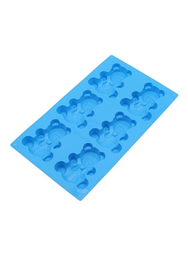6 Cavity Cartoon Silicone Baking Bear Cake Mold Blue 30x18x2cm  - Image 1