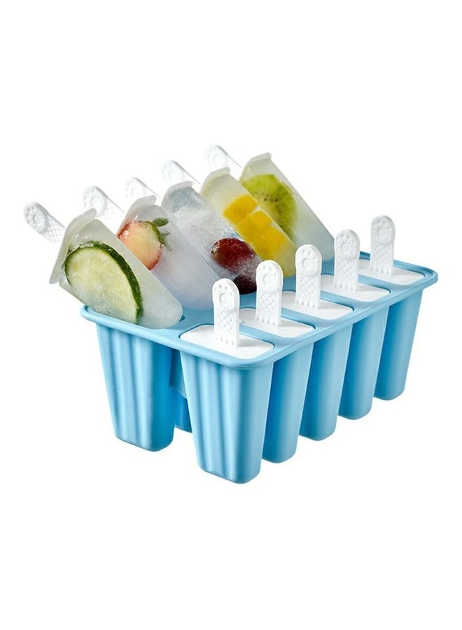 Generic 10-Grid Silicone Ice Cream Mold blue 20 x 14 x 12.8cm  - Image 2