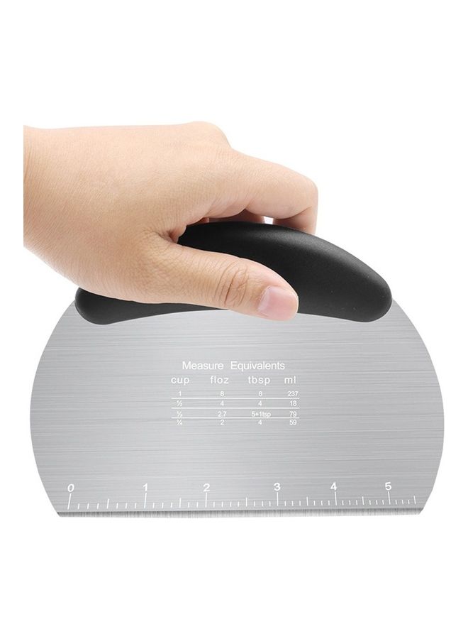 Semicircular Stainless Steel Dough Cutter With Scale Black/Silver 15x12.5x1cm - Image 2