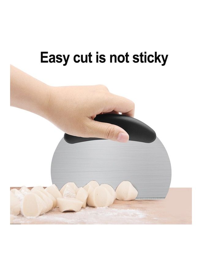 Semicircular Stainless Steel Dough Cutter With Scale Black/Silver 15x12.5x1cm - Image 3