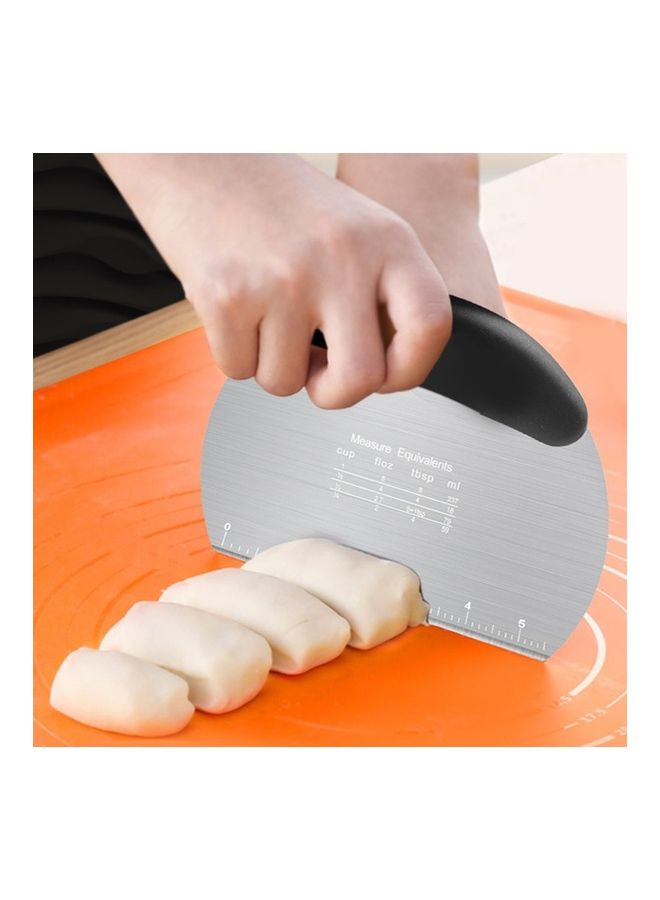 Semicircular Stainless Steel Dough Cutter With Scale Black/Silver 15x12.5x1cm - Image 4