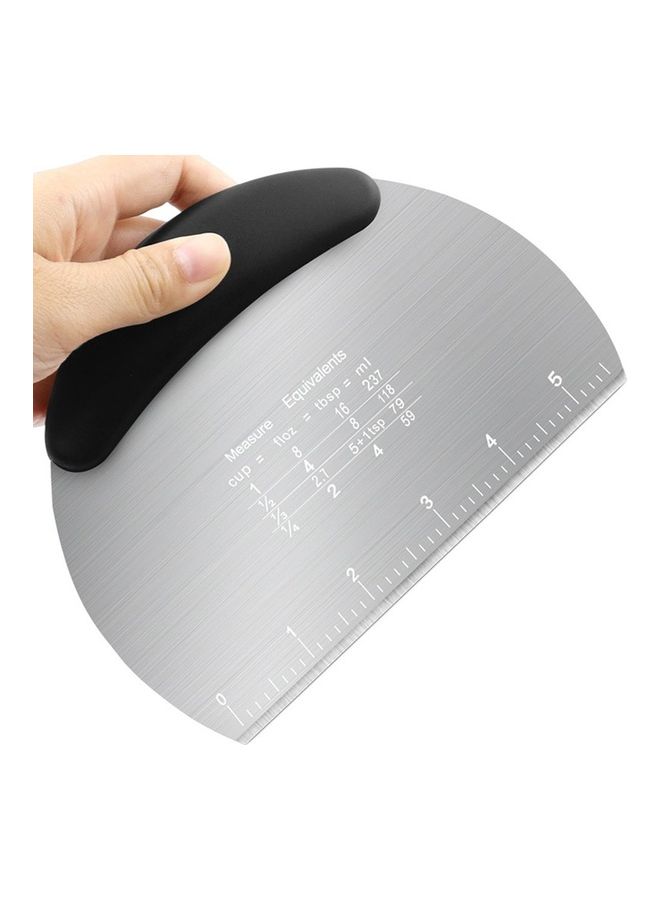 Semicircular Stainless Steel Dough Cutter With Scale Black/Silver 15x12.5x1cm - Image 1