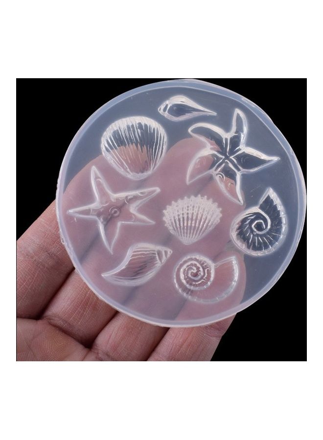 Multi Faceted Shell Conch Mirror white 7x7x1.3cm - Image 1