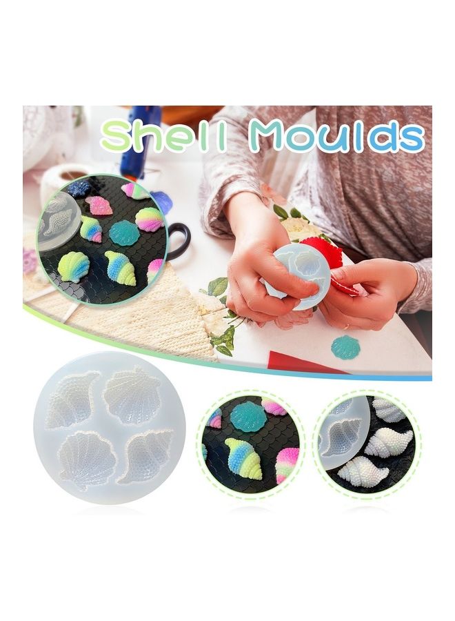 Multi Faceted Shell Conch Mirror white 7x7x1.3cm - Image 2