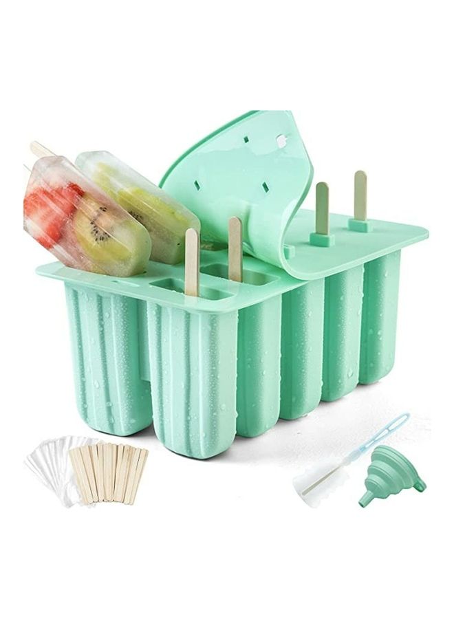 Generic 10-Grid Silicone Ice Cream Mold green 20*14*12.8cm  - Image 2