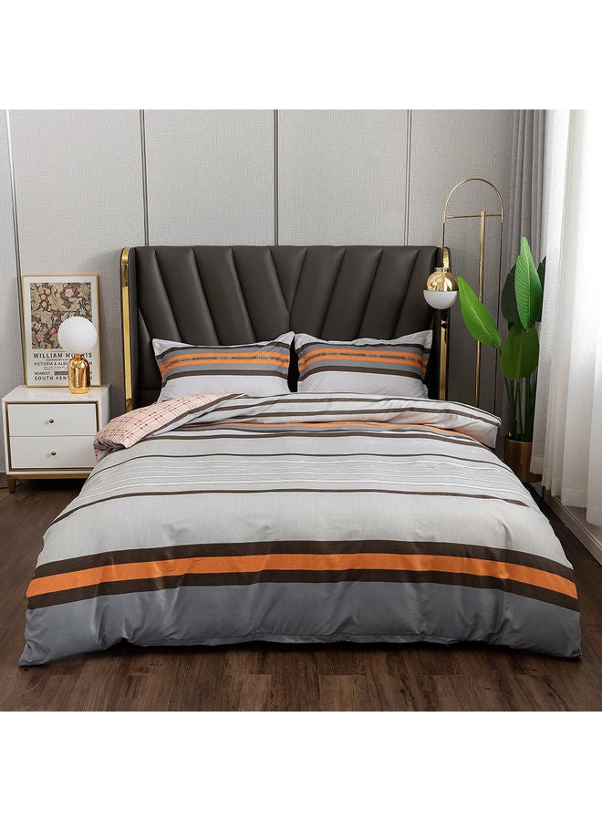 RISHAHOME 4-Piece Single Size Duvet Cover Set Microfiber Multicolour  - Image 1