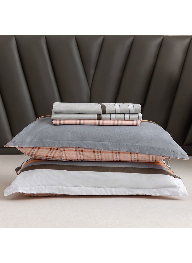RISHAHOME 4-Piece Single Size Duvet Cover Set Microfiber Multicolour  - Image 3