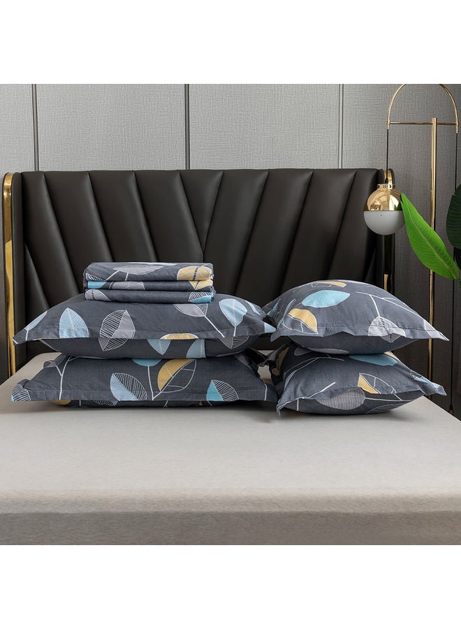RISHAHOME 6-Piece Double Size Duvet Cover Set Microfiber Multicolour  - Image 2
