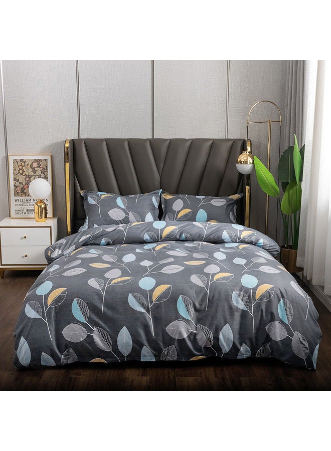 RISHAHOME 4-Piece Single Size Duvet Cover Set Microfiber Multicolour  - Image 1