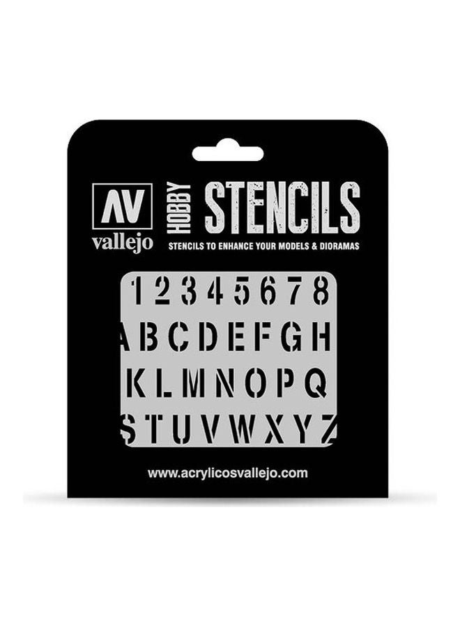 استنسل خط ختم الحروف الأبجدية