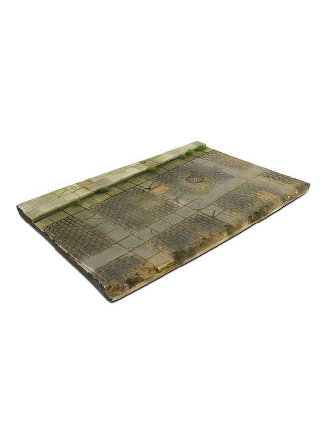 Cobblestone Street With Drain Unpainted Base