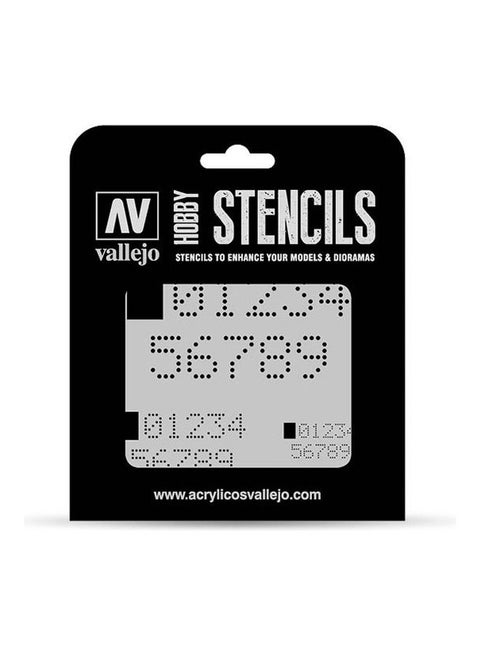 Digital Numbers Stencil