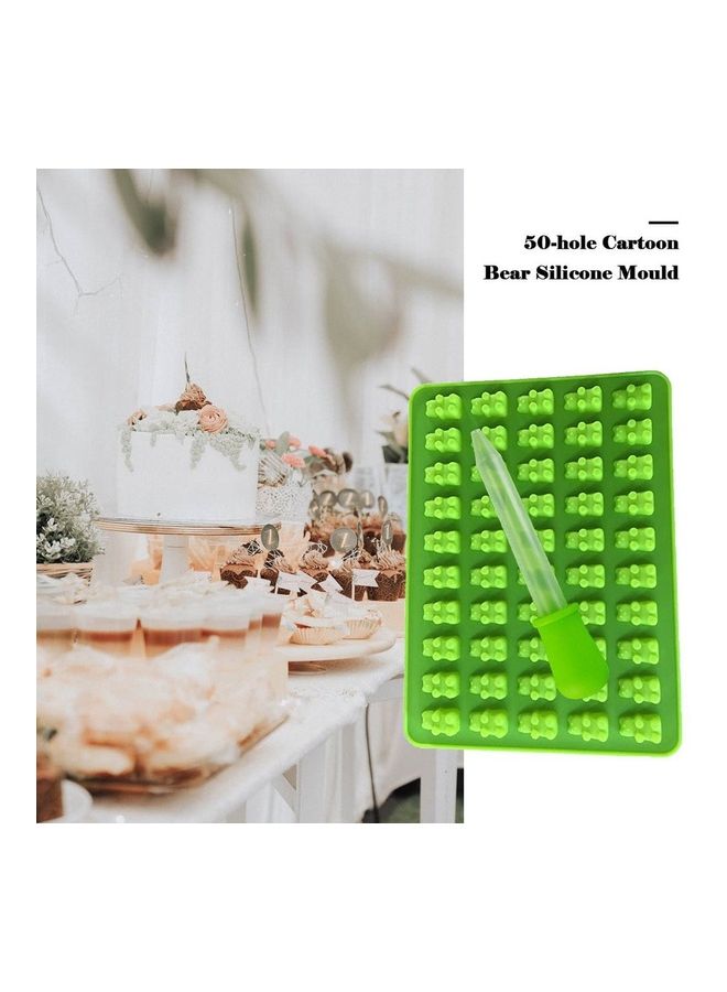 Generic 50-Cavity Silicone Cartoon Bear Mold Green 19x13.7x1cm  - Image 1