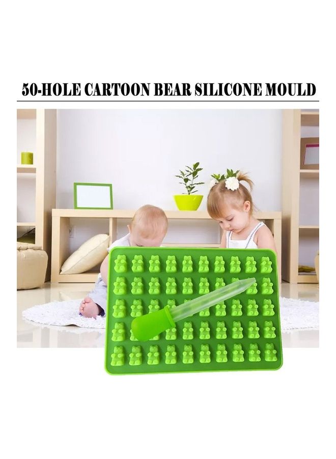Generic 50-Cavity Silicone Cartoon Bear Mold Green 19x13.7x1cm  - Image 2