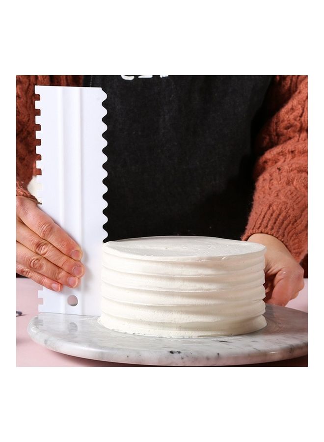 Generic 4-Piece Cake Decorating Comb Scraper White 22x10x1.5cm  - Image 3