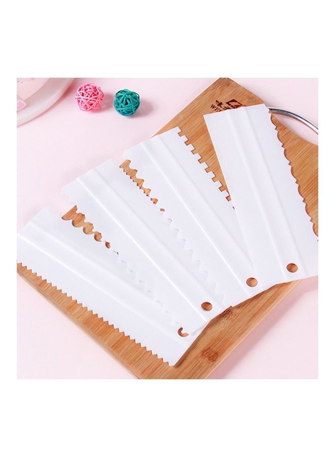 Generic 4-Piece Cake Decorating Comb Scraper White 22x10x1.5cm  - Image 2