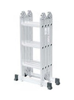 Folding Extension Ladders, Multi Purpose Platform Extendable Scaffold Aluminum Step Ladder 5.8M Silver 5.8meter