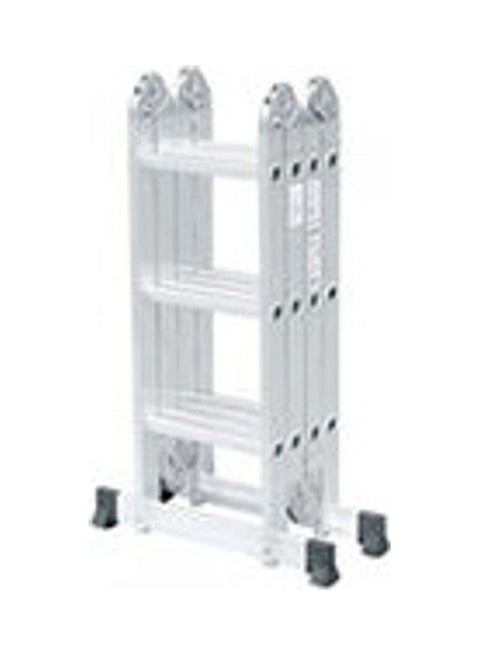 Folding Extension Ladders, Multi Purpose Platform Extendable Scaffold Aluminum Step Ladder 5.8M Silver 5.8meter