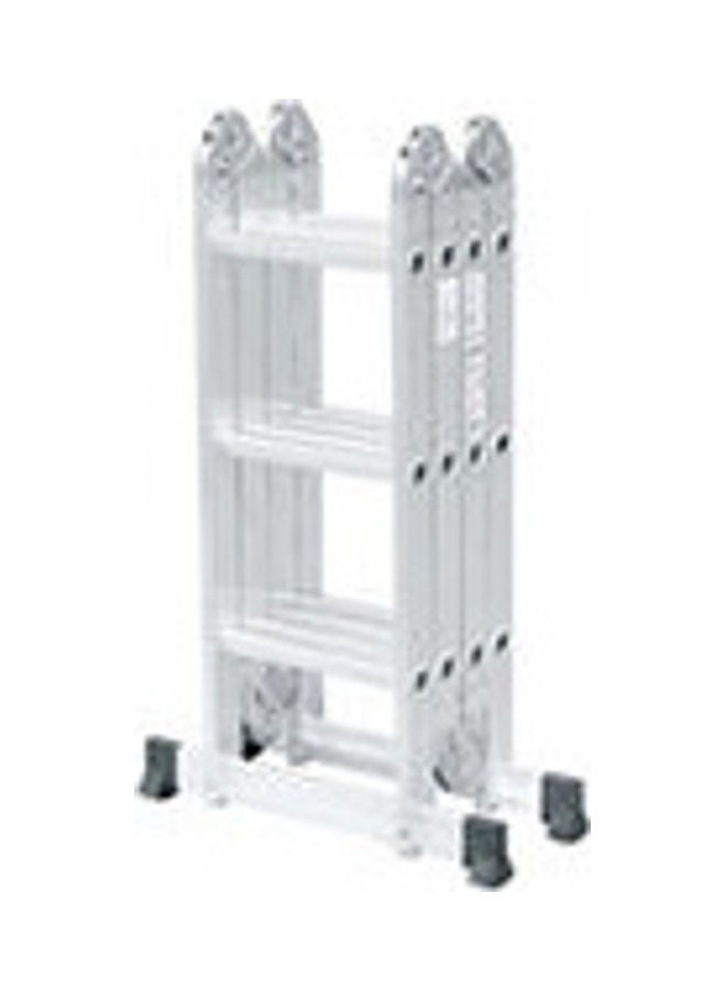 Generic - Folding Extension Ladders, Multi Purpose Platform Extendable Scaffold Aluminum Step Ladder 5.8M Silver 5.8meter - Image 1