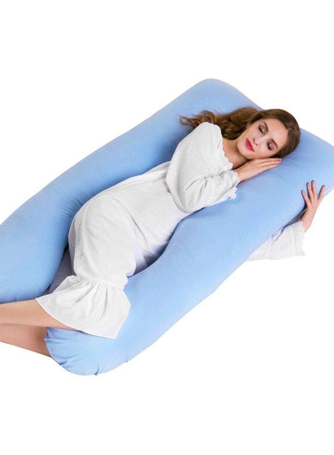 Banotex U-Shape Comfortable Maternity Pillow Cotton Light Blue 120x80x35cm  - Image 1