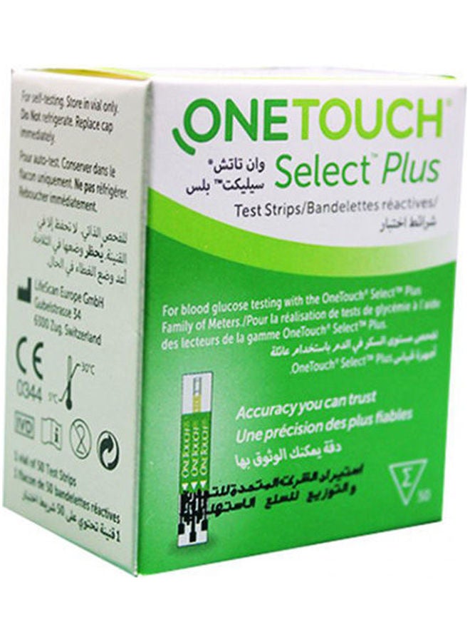 One Touch - 50-Piece  Select Plus Blood Glucose Test Strips - Image 1