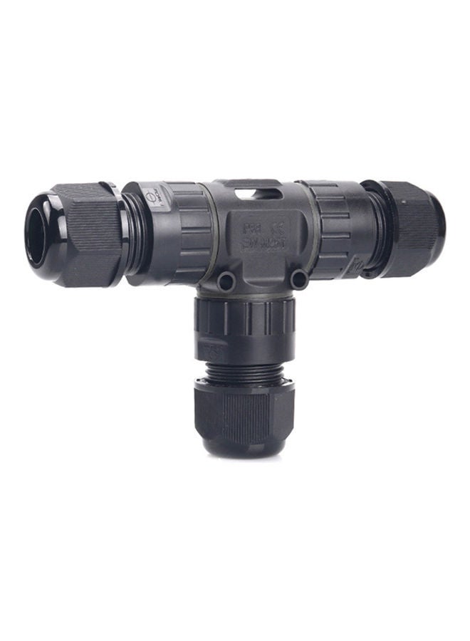 موصل كابل كهربائي خارجي على شكل حرف T مضاد للماء أسود - Image 1