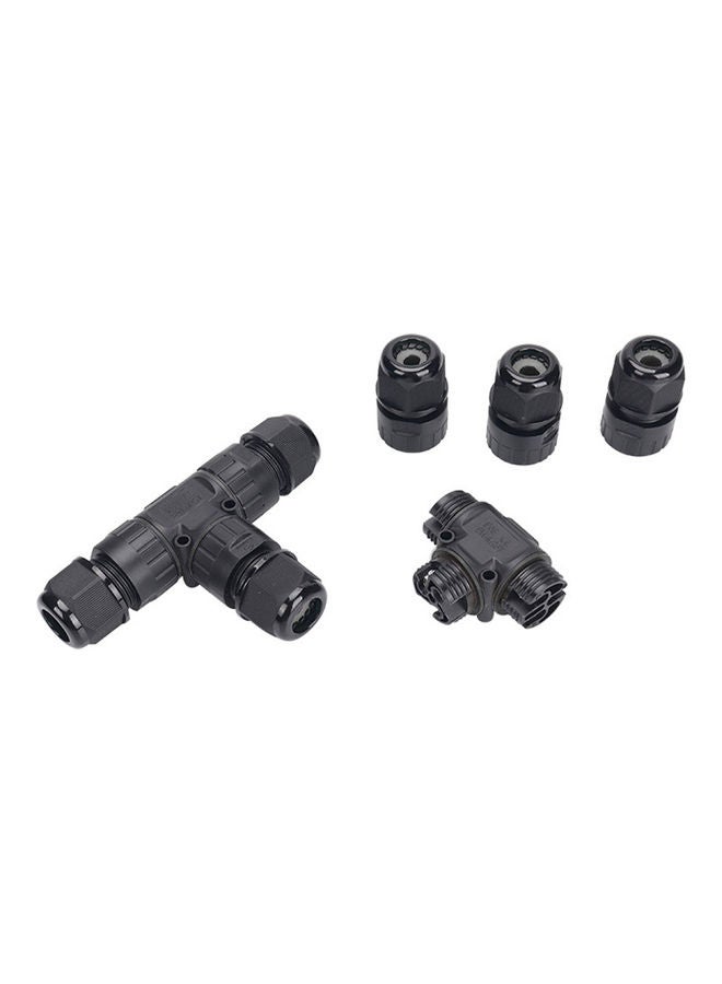 موصل كابل كهربائي خارجي على شكل حرف T مضاد للماء أسود - Image 3