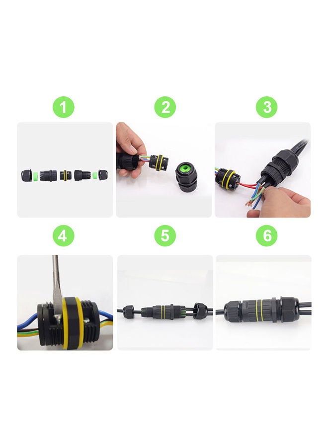 IP68 Waterproof Outdoor Electrical Cable Connector Junction Box Black - Image 5