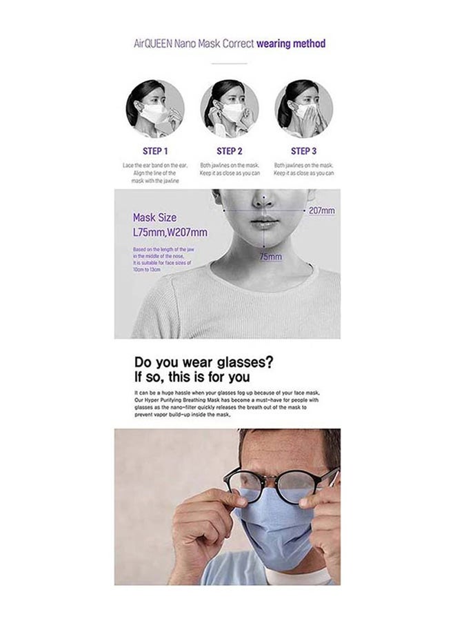 Air QUEEN - Pack Of 5 Pieces Nano Face Mask - Image 1