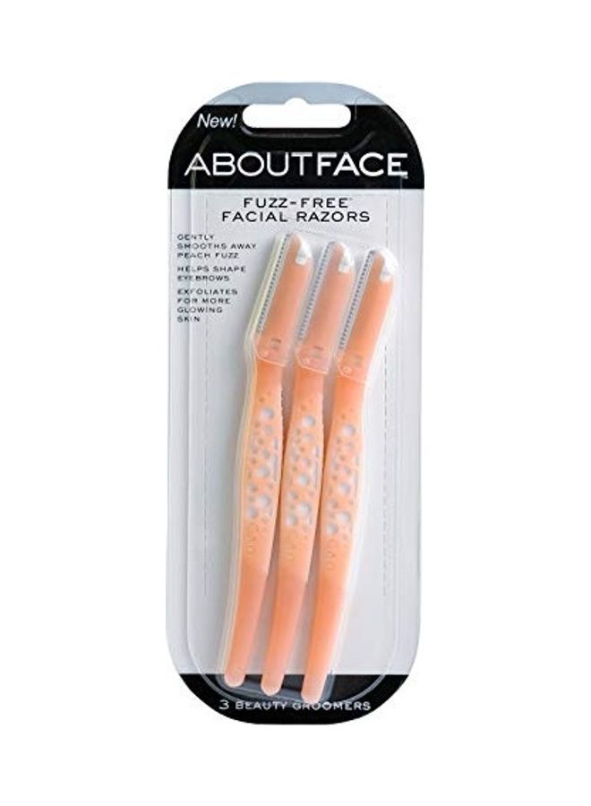 3-Pieces Fuzz-Free Facial Razors Orange - v1627205570/N49440101A_1