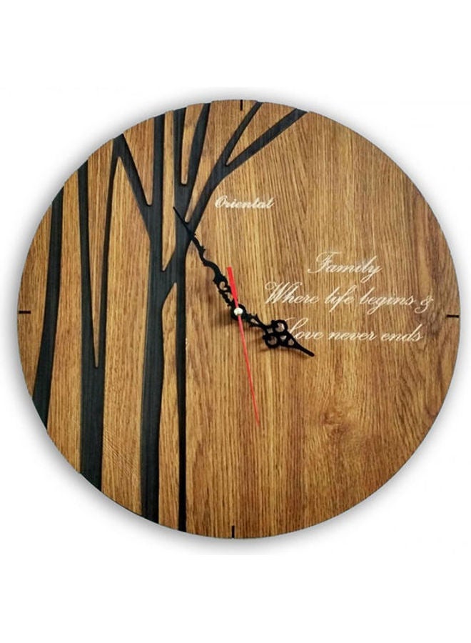 Oriental Wood Analog Wall Clocks MultiColour 