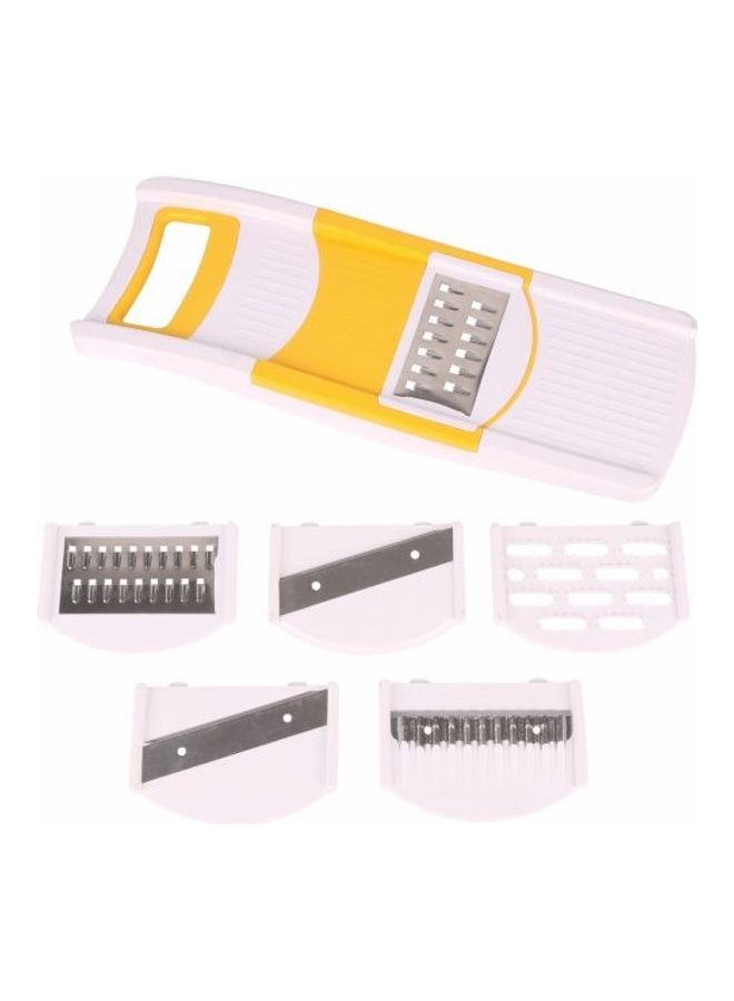 CLASSYTOUCH 6 in 1 Multipurpose Grater Along With Slicer White/Silver/Yellow 27x9.5cm  - Image 1
