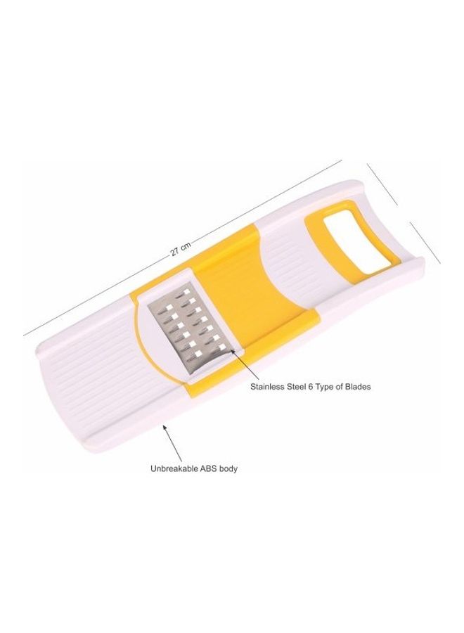 CLASSYTOUCH 6 in 1 Multipurpose Grater Along With Slicer White/Silver/Yellow 27x9.5cm  - Image 2