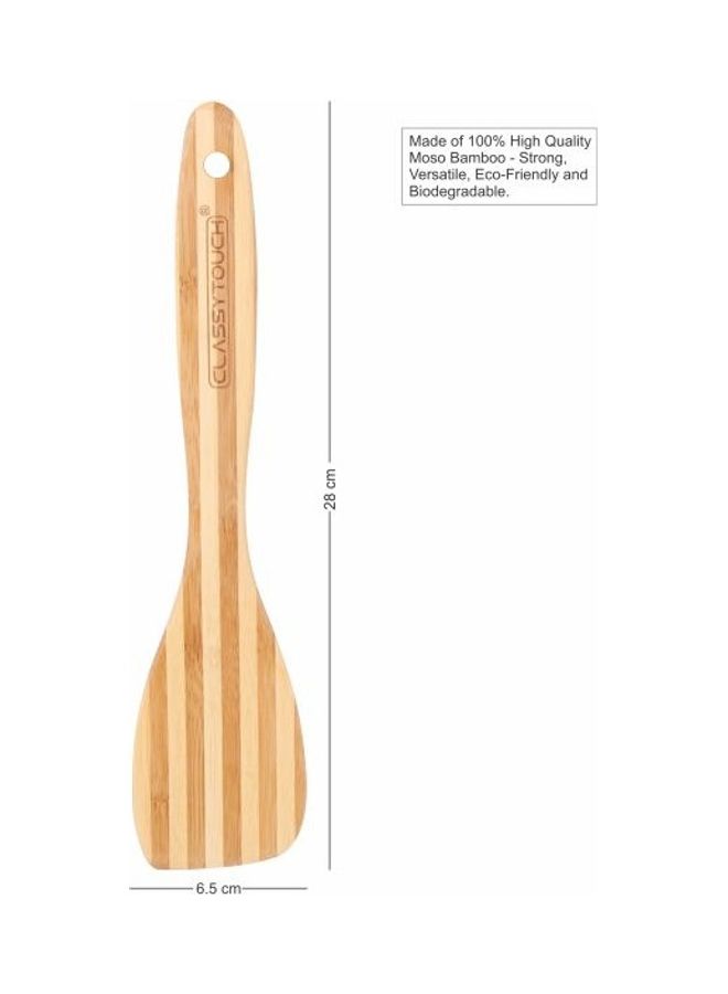 Premium Bamboo Curved Spatula Sandal Yellow 28x3x6.5cm