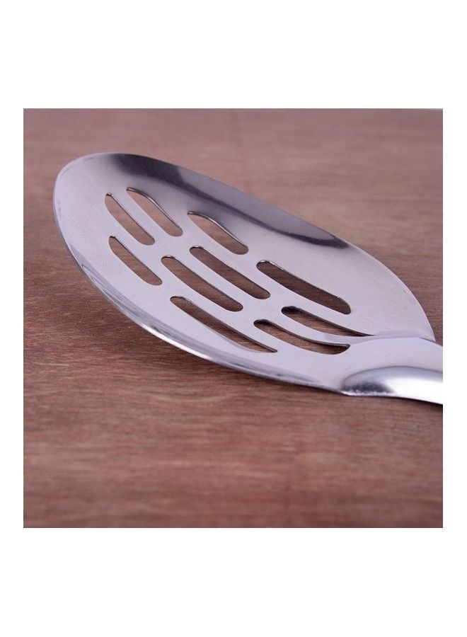 CLASSYTOUCH Stainless Steel Slotted Cooking Spoon Silver - Image 3
