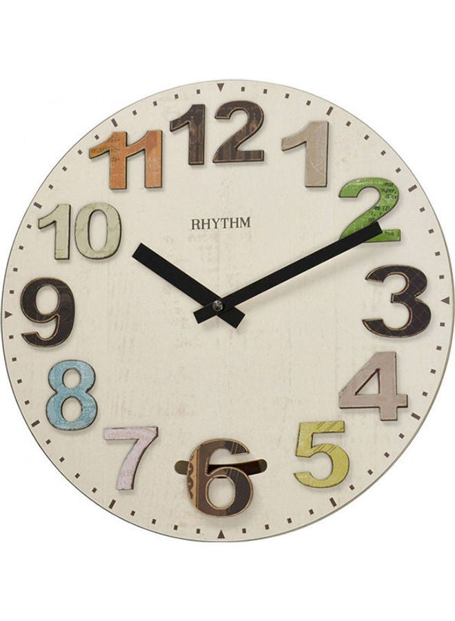 Rhythm Cmp547Nr06 Wooden Wall Clock Multicolour 