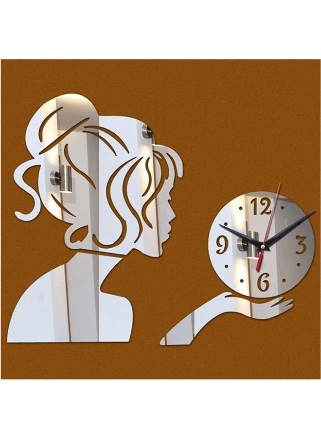 Acrylic Mirror Wall Clock For Girls' Room Decoration MultiColour - Image 1