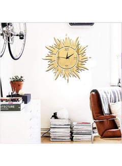 Generic Mirror Wall Clock 3D Decorative Wall Clocks Diy Wall Watches Home Decor Gold  - Image 2