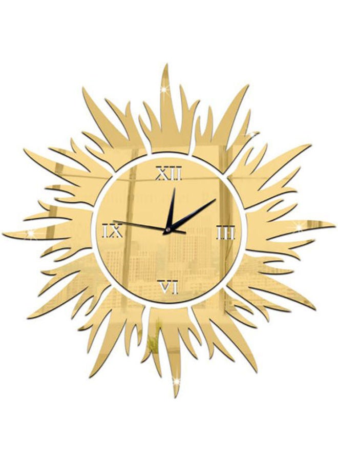 Mirror Wall Clock 3D Decorative Wall Clocks Diy Wall Watches Home Decor Gold  - Image 1