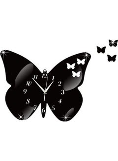 Generic Mirror Wall Clock 3D Decorative Wall Clocks Diy Wall Watches Home Decor Black/White  - Image 1