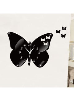 Generic Mirror Wall Clock 3D Decorative Wall Clocks Diy Wall Watches Home Decor Black/White  - Image 2