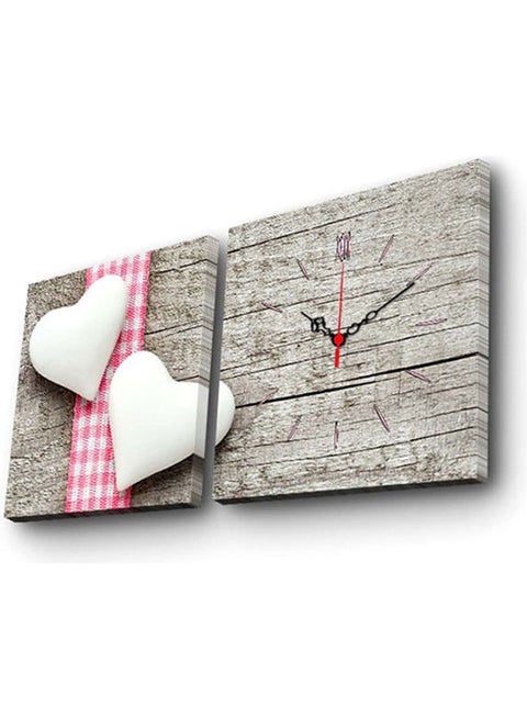 Clock Art 228Cla2618 Decorative Canvas Wall Clock (2 Pieces) Multicolour